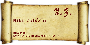 Niki Zalán névjegykártya