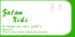 zalan niki business card